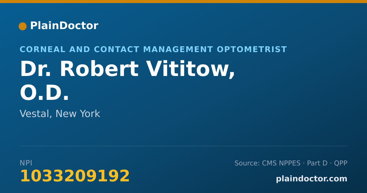 Shareable card for Robert Vititow, O.D. - Corneal and Contact Management Optometrist, Vestal, NY