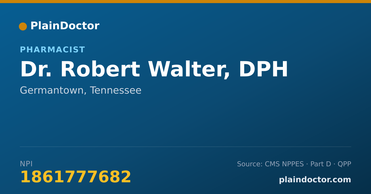 Shareable card for Robert Walter, DPH - Pharmacist, Germantown, TN