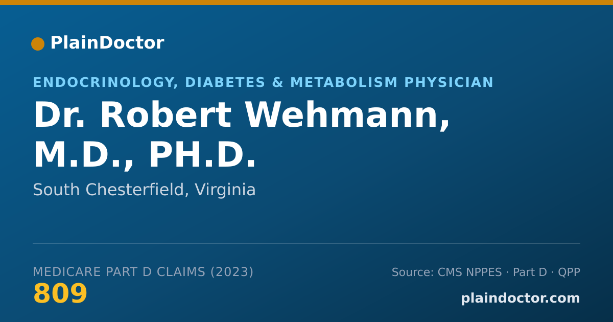 Shareable card for Robert Wehmann, M.D., PH.D. - Endocrinology, Diabetes & Metabolism Physician, South Chesterfield, VA