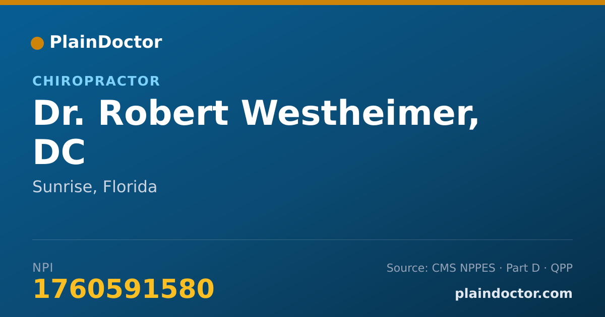 Shareable card for Robert Westheimer, DC - Chiropractor, Sunrise, FL