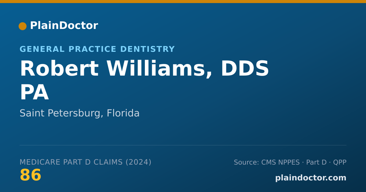 Shareable card for Robert Williams, DDS PA - General Practice Dentistry, Saint Petersburg, FL