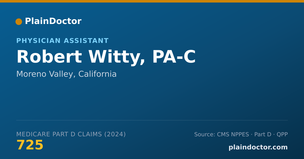 Shareable card for Robert Witty, PA-C - Physician Assistant, Moreno Valley, CA