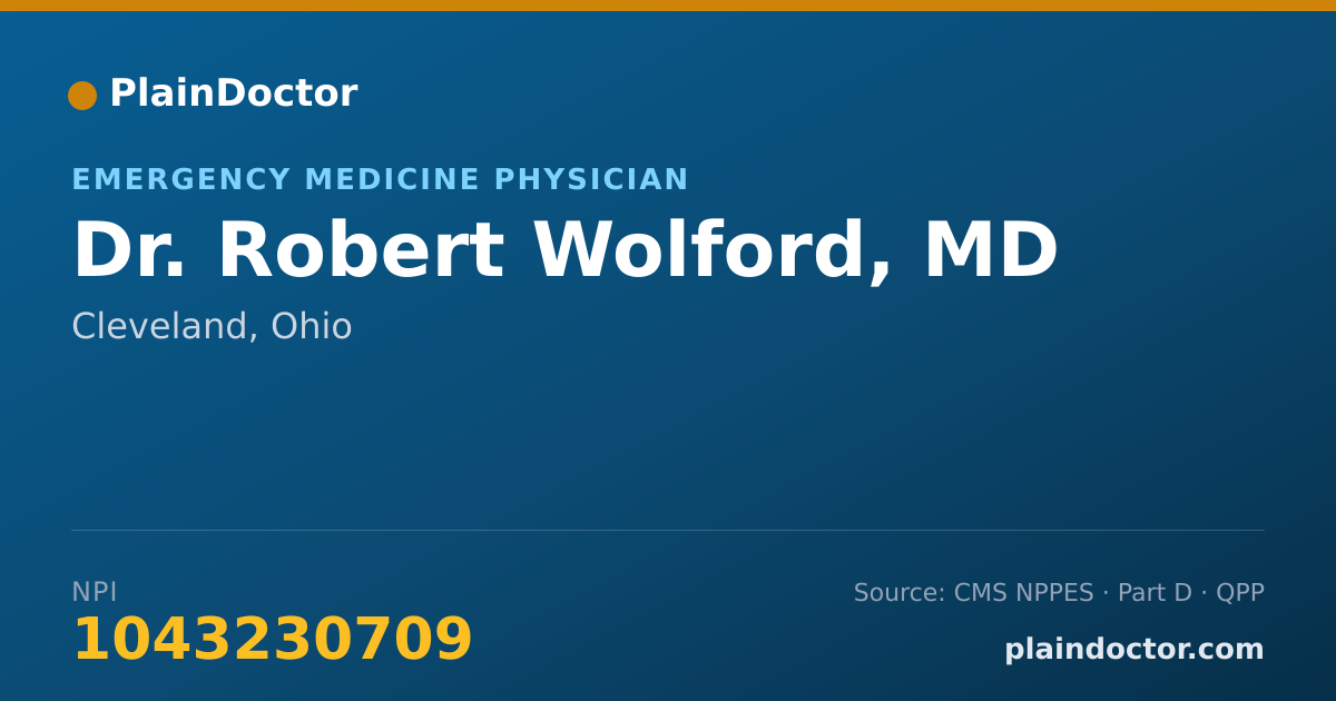 Shareable card for Robert Wolford, MD - Emergency Medicine Physician, Cleveland, OH