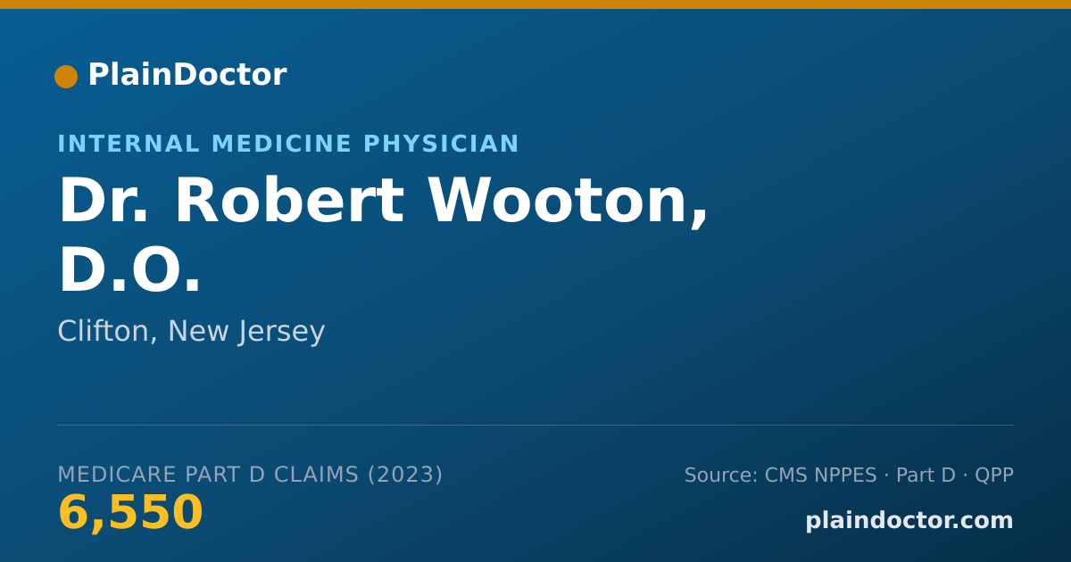 Shareable card for Robert Wooton, D.O. - Internal Medicine Physician, Clifton, NJ