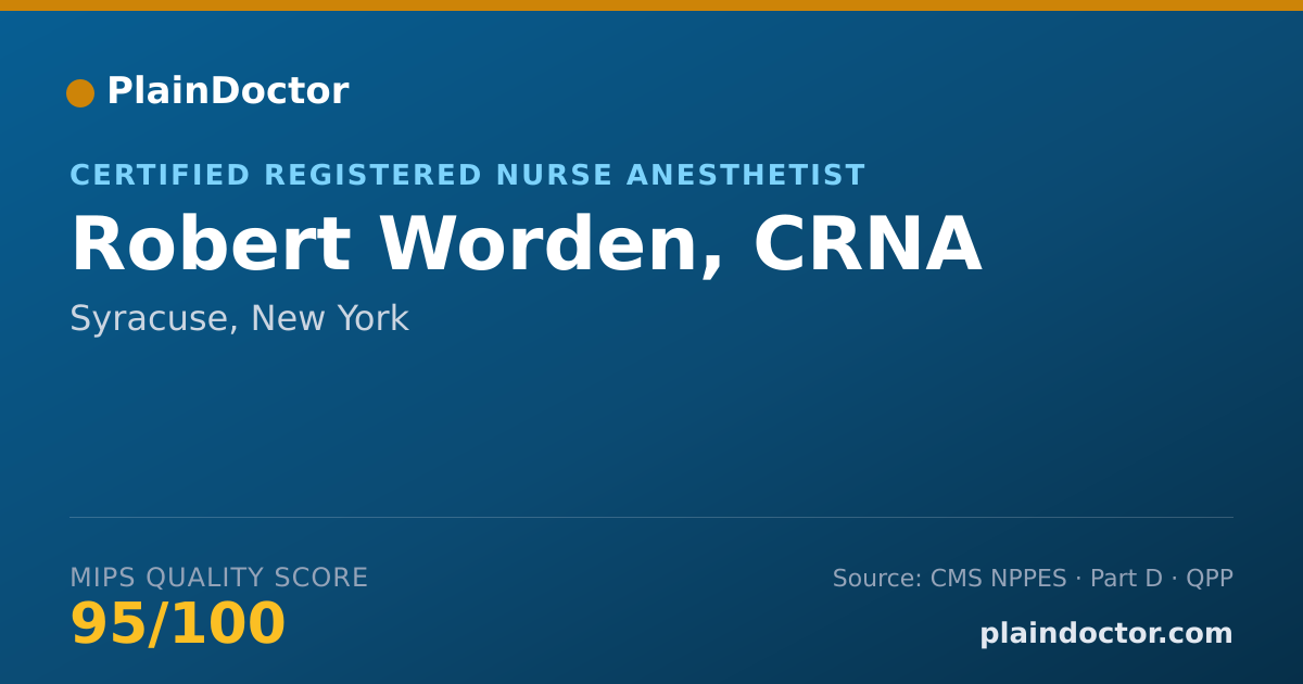 Shareable card for Robert Worden, CRNA - Certified Registered Nurse Anesthetist, Syracuse, NY