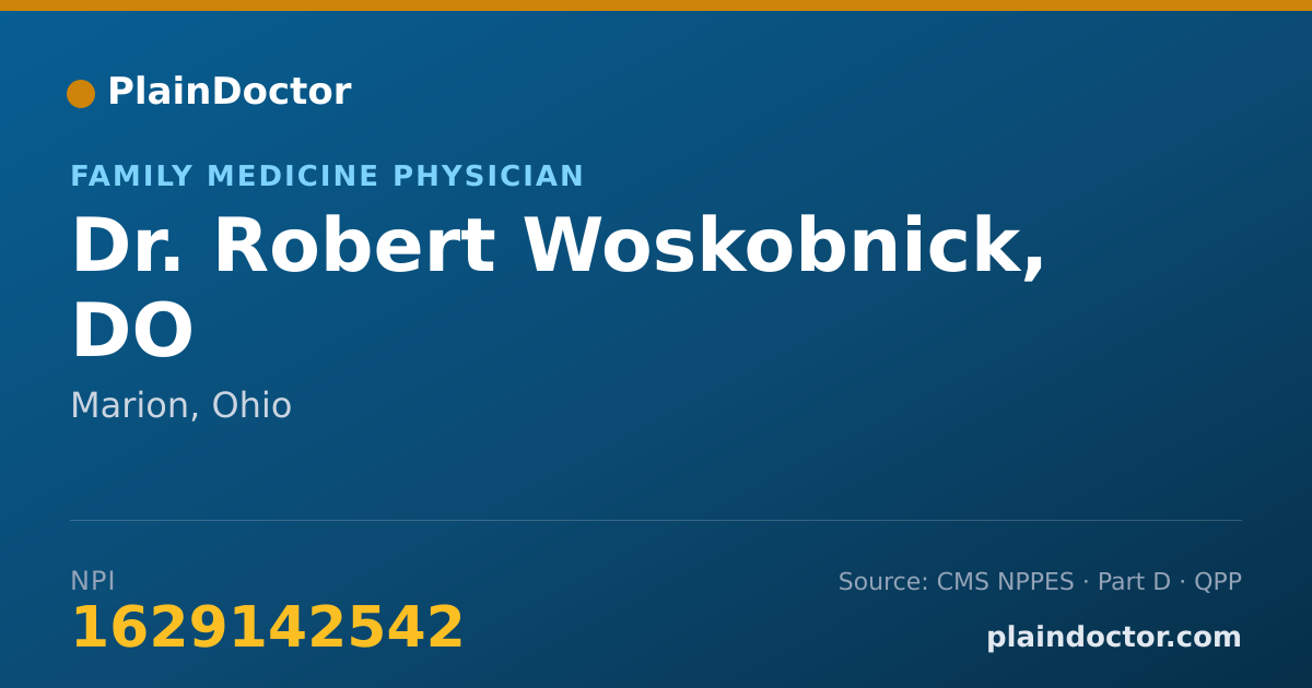Shareable card for Robert Woskobnick, DO - Family Medicine Physician, Marion, OH