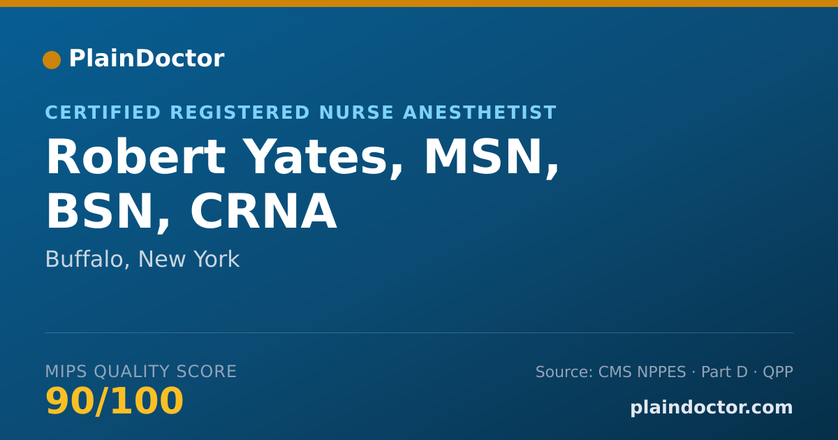 Shareable card for Robert Yates, MSN, BSN, CRNA - Certified Registered Nurse Anesthetist, Buffalo, NY