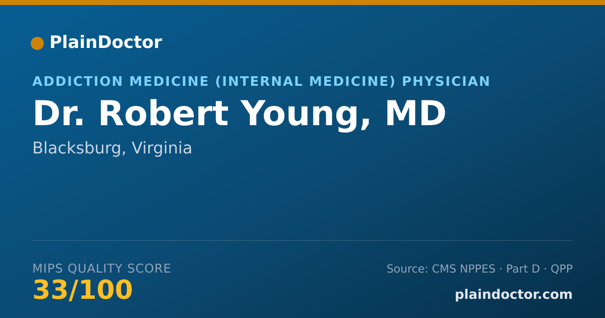Shareable card for Robert Young, MD - Addiction Medicine (Internal Medicine) Physician, Blacksburg, VA