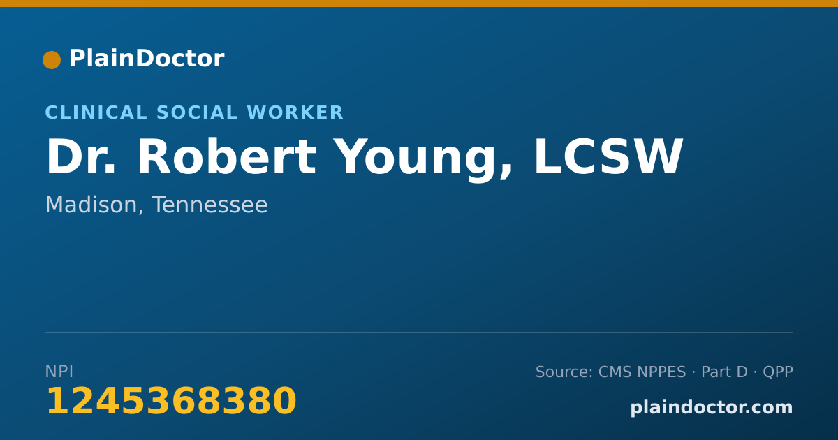 Shareable card for Robert Young, LCSW - Clinical Social Worker, Madison, TN