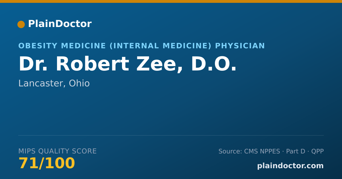 Shareable card for Robert Zee, D.O. - Obesity Medicine (Internal Medicine) Physician, Lancaster, OH