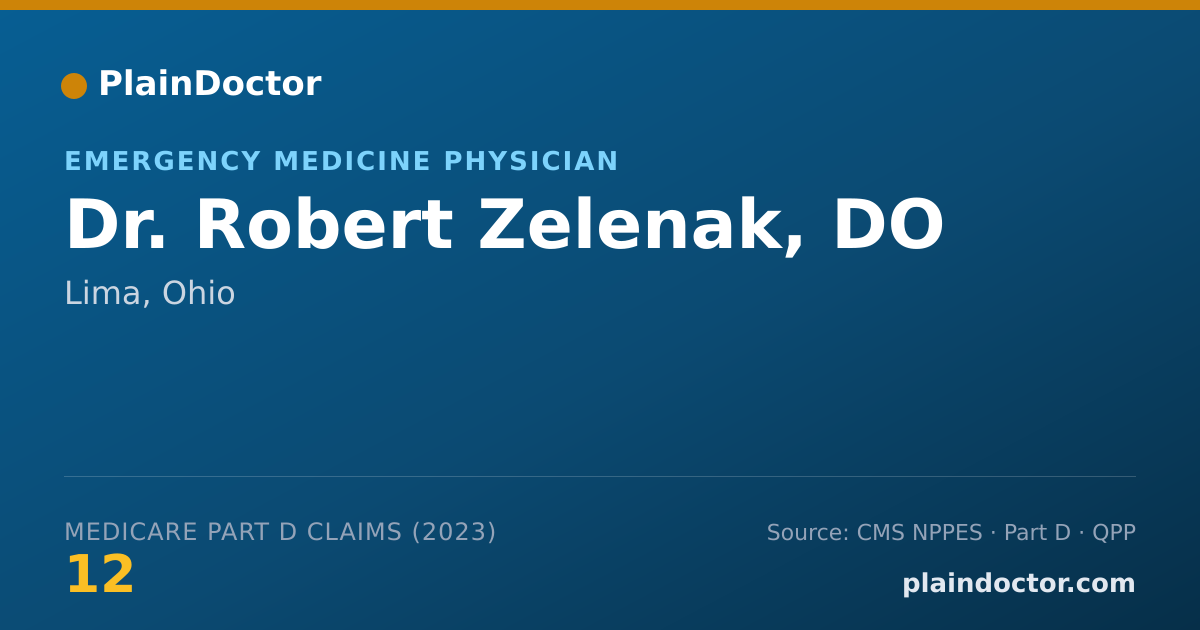 Shareable card for Robert Zelenak, DO - Emergency Medicine Physician, Lima, OH