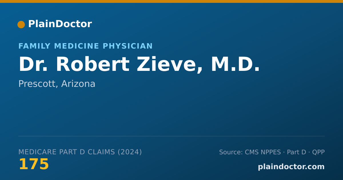 Shareable card for Robert Zieve, M.D. - Family Medicine Physician, Prescott, AZ