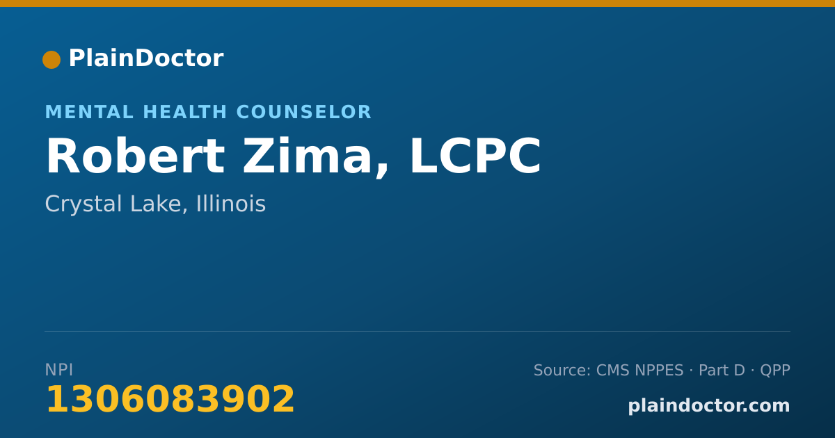 Shareable card for Robert Zima, LCPC - Mental Health Counselor, Crystal Lake, IL