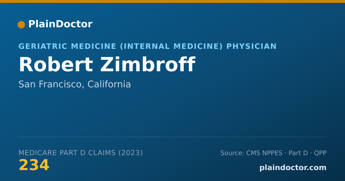 Shareable card for Robert Zimbroff - Geriatric Medicine (Internal Medicine) Physician, San Francisco, CA
