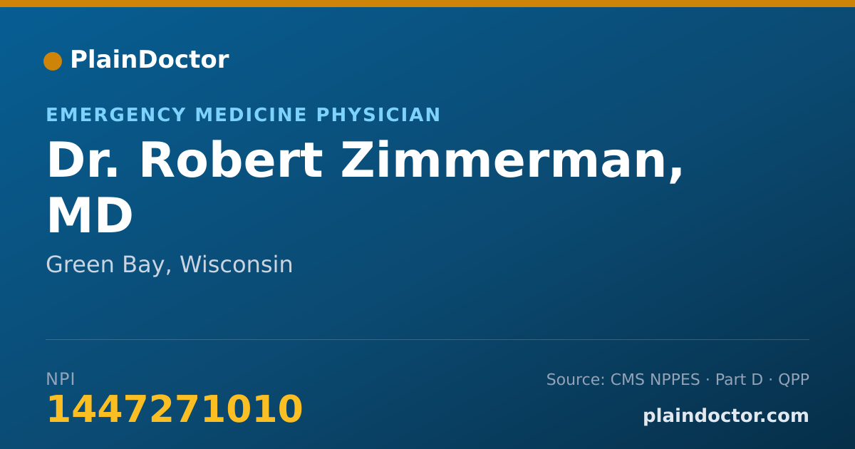 Shareable card for Robert Zimmerman, MD - Emergency Medicine Physician, Green Bay, WI