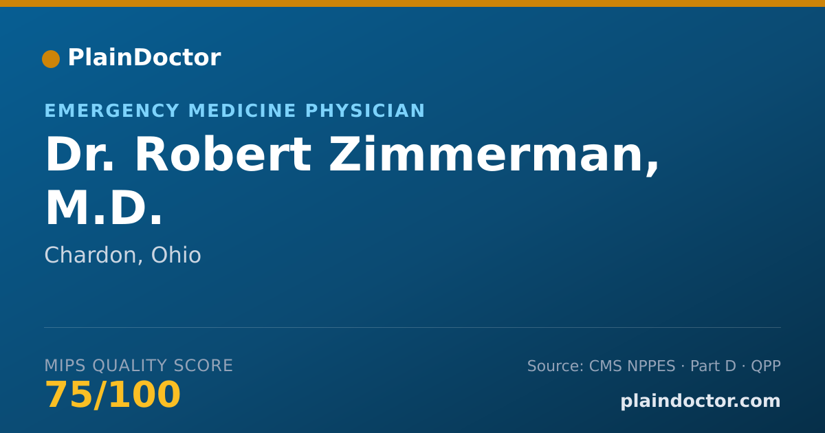 Shareable card for Robert Zimmerman, M.D. - Emergency Medicine Physician, Chardon, OH