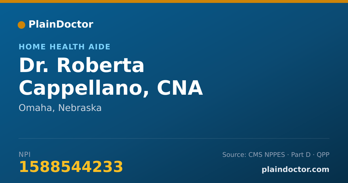 Shareable card for Roberta Cappellano, CNA - Home Health Aide, Omaha, NE