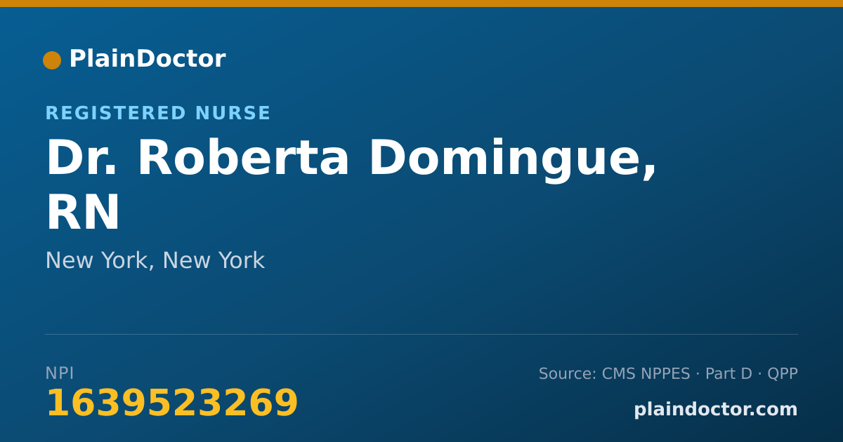 Shareable card for Roberta Domingue, RN - Registered Nurse, New York, NY