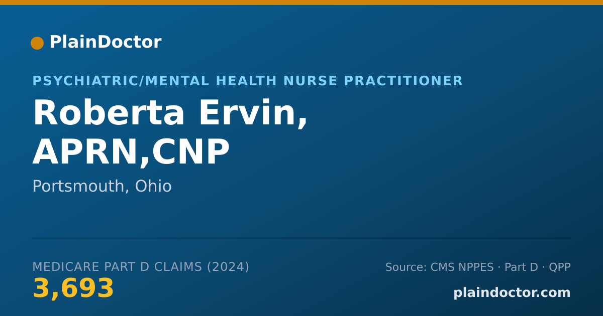 Shareable card for Roberta Ervin, APRN,CNP - Psychiatric/Mental Health Registered Nurse, Portsmouth, OH
