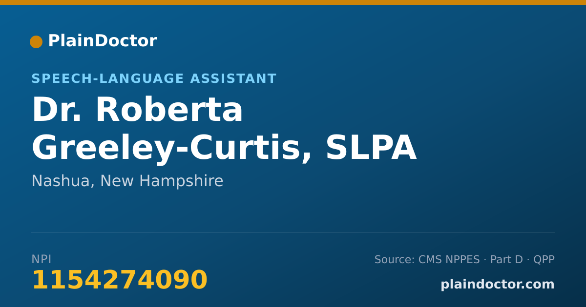 Shareable card for Roberta Greeley-Curtis, SLPA - Speech-Language Assistant, Nashua, NH
