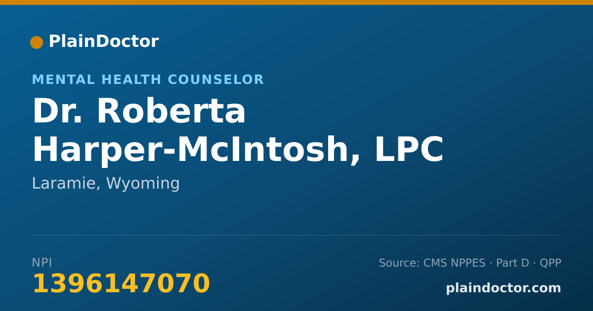 Shareable card for Roberta Harper-McIntosh, LPC - Mental Health Counselor, Laramie, WY