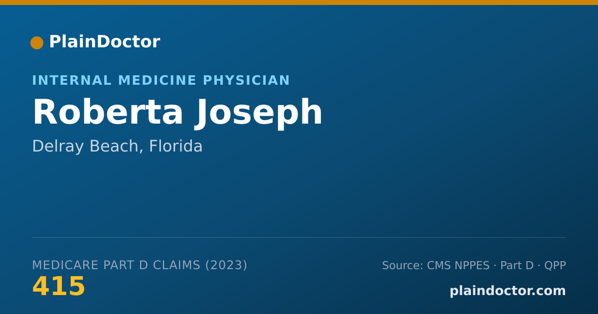 Shareable card for Roberta Joseph - Internal Medicine Physician, Delray Beach, FL