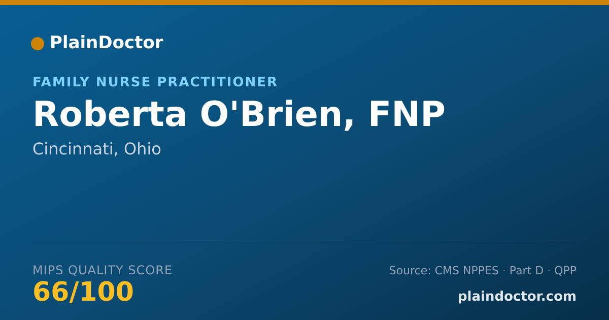 Shareable card for Roberta O'Brien, FNP - Family Nurse Practitioner, Cincinnati, OH