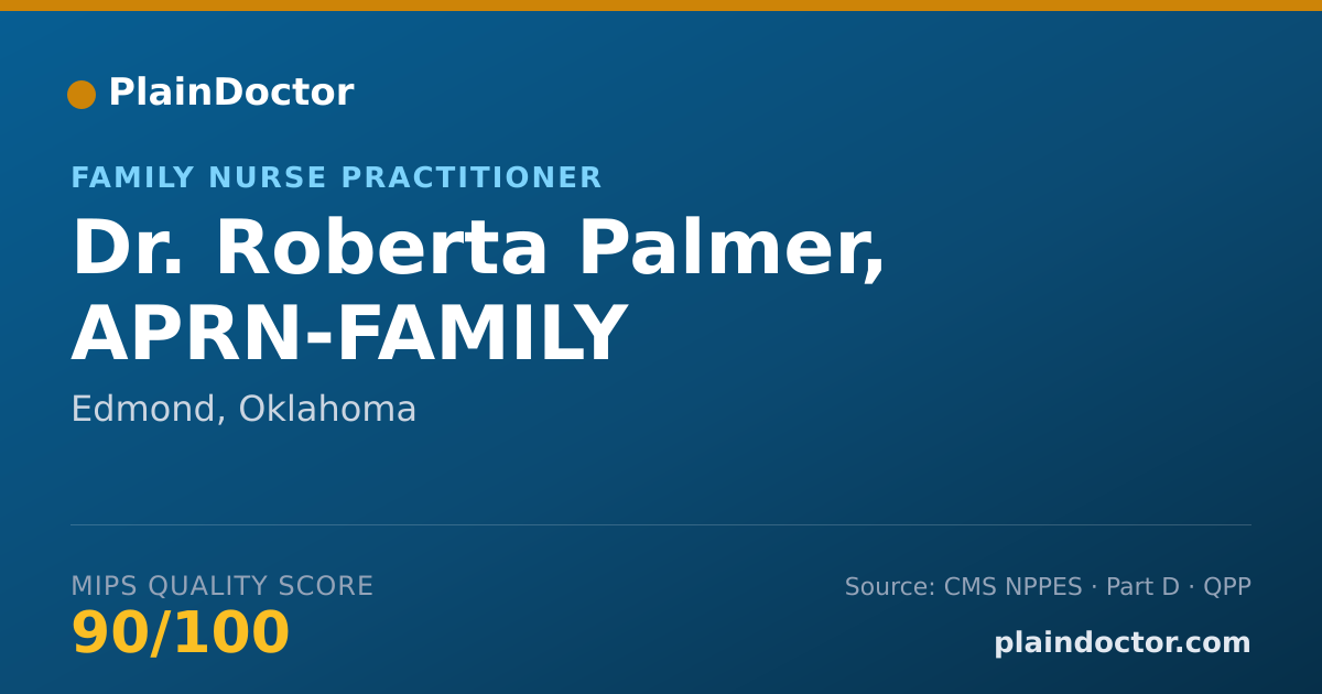 Shareable card for Roberta Palmer, APRN-FAMILY - Family Nurse Practitioner, Edmond, OK