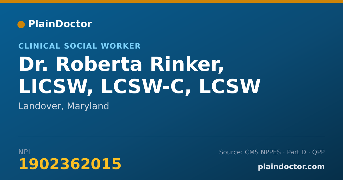 Shareable card for Roberta Rinker, LICSW, LCSW-C, LCSW - Clinical Social Worker, Landover, MD