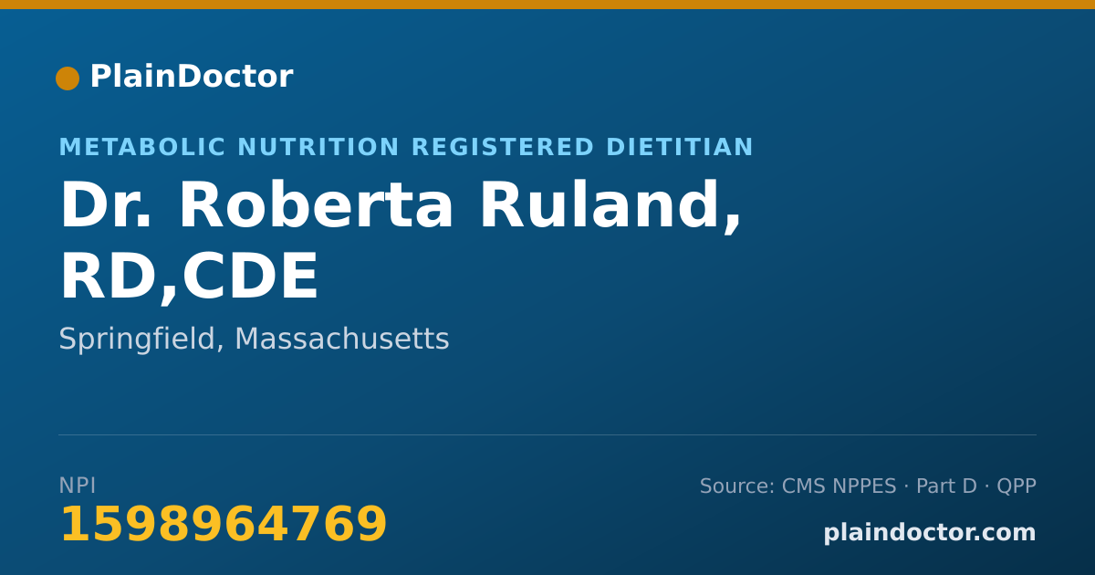 Shareable card for Roberta Ruland, RD,CDE - Metabolic Nutrition Registered Dietitian, Springfield, MA