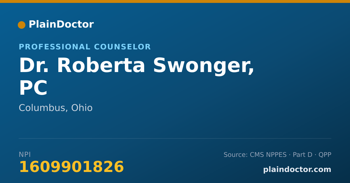 Shareable card for Roberta Swonger, PC - Professional Counselor, Columbus, OH