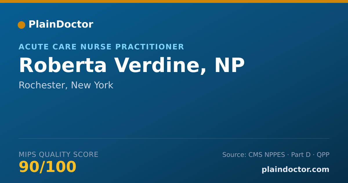 Shareable card for Roberta Verdine, NP - Acute Care Nurse Practitioner, Rochester, NY