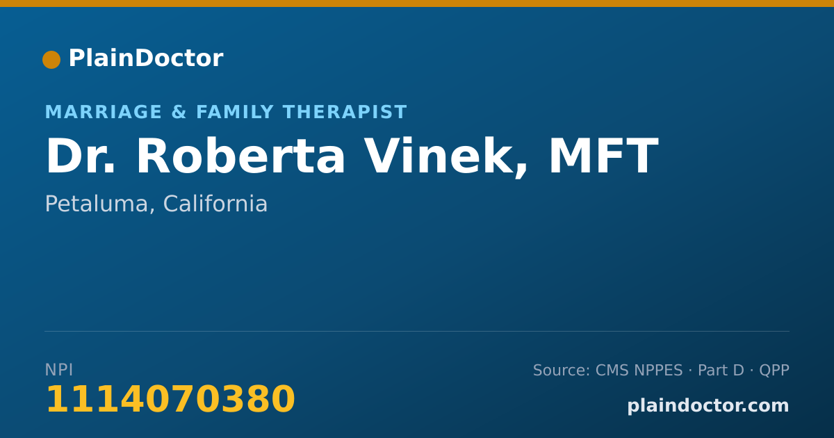 Shareable card for Roberta Vinek, MFT - Marriage & Family Therapist, Petaluma, CA
