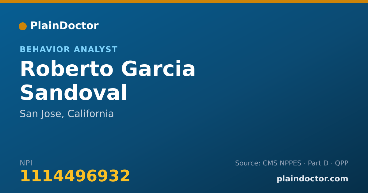 Shareable card for Roberto Garcia Sandoval - Behavior Analyst, San Jose, CA