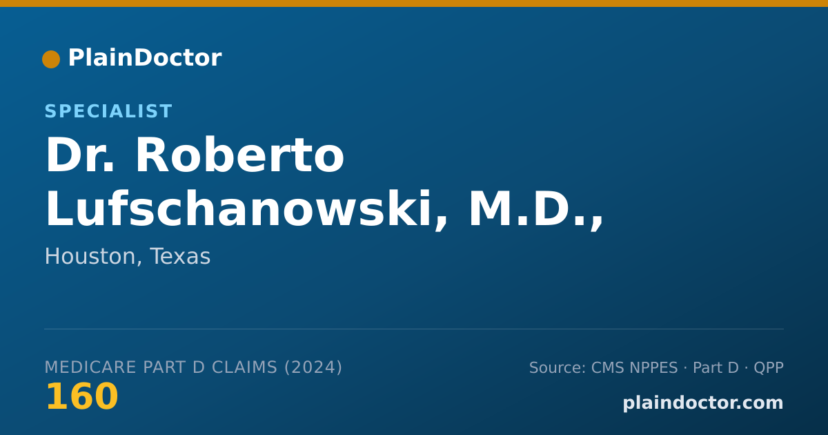 Shareable card for Roberto Lufschanowski, M.D., F.A.C.C. - Specialist, Houston, TX