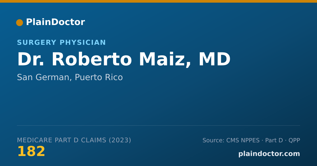 Shareable card for Roberto Maiz, MD - Surgery Physician, San German, PR