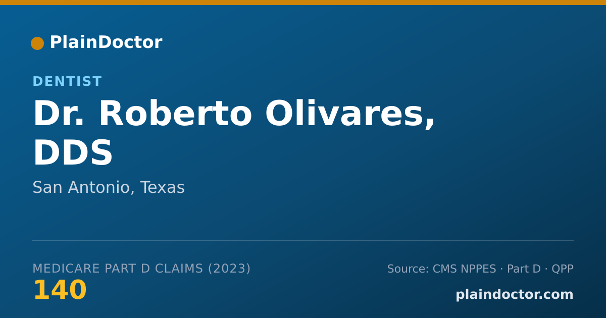 Shareable card for Roberto Olivares, DDS - Dentist, San Antonio, TX