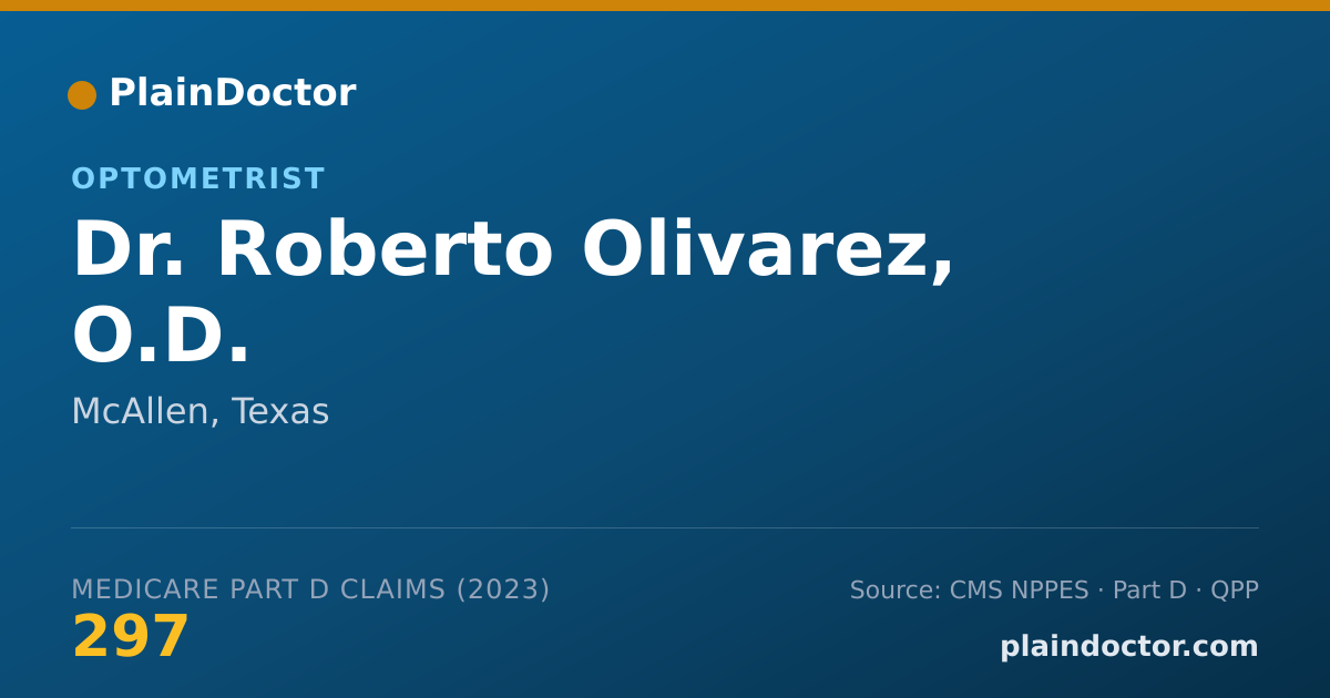 Shareable card for Roberto Olivarez, O.D. - Optometrist, McAllen, TX