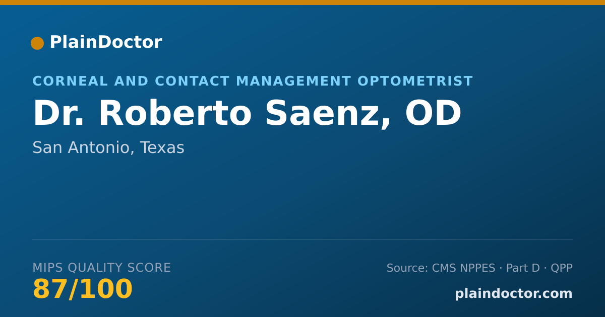 Shareable card for Roberto Saenz, OD - Corneal and Contact Management Optometrist, San Antonio, TX