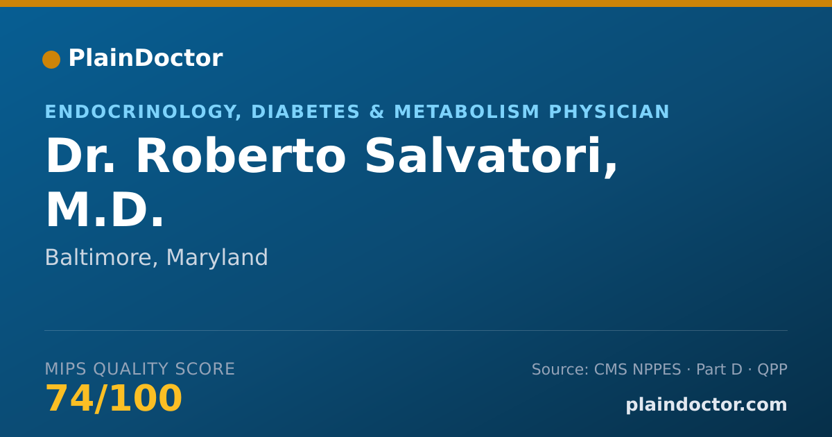 Shareable card for Roberto Salvatori, M.D. - Endocrinology, Diabetes & Metabolism Physician, Baltimore, MD