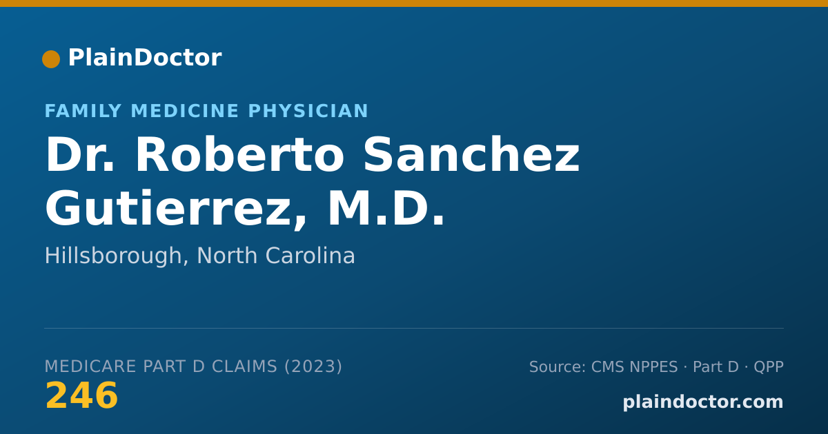 Shareable card for Roberto Sanchez Gutierrez, M.D. - Family Medicine Physician, Hillsborough, NC