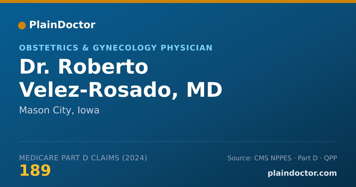 Shareable card for Roberto Velez-Rosado, MD - Obstetrics & Gynecology Physician, Mason City, IA