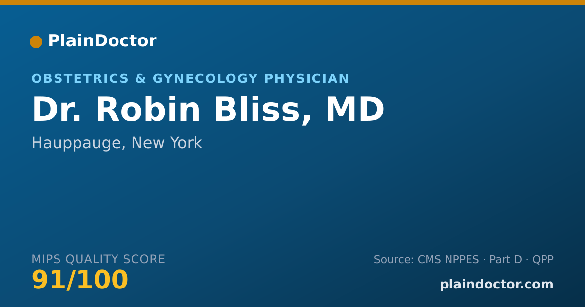 Shareable card for Robin Bliss, MD - Obstetrics & Gynecology Physician, Hauppauge, NY