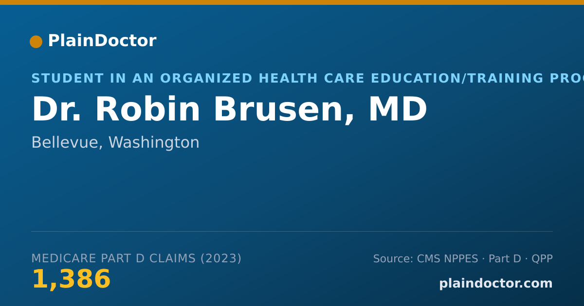 Shareable card for Robin Brusen, MD - Student in an Organized Health Care Education/Training Program, Bellevue, WA