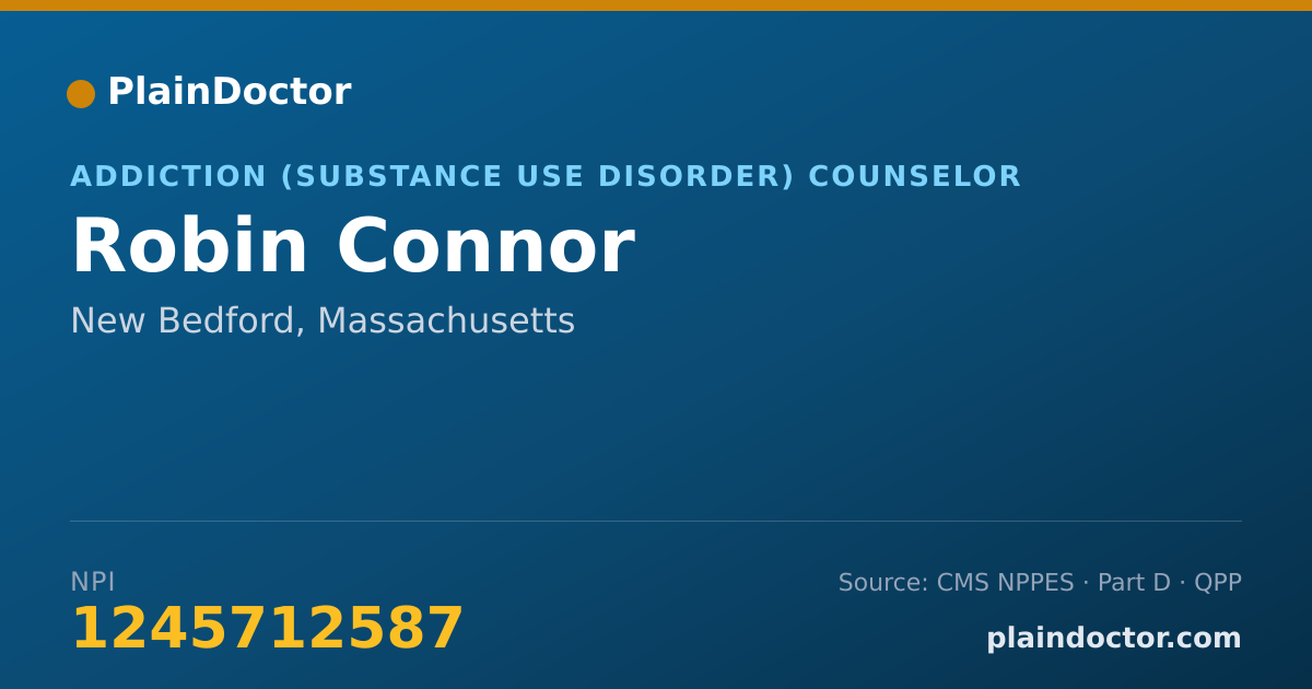 Shareable card for Robin Connor - Addiction (Substance Use Disorder) Counselor, New Bedford, MA