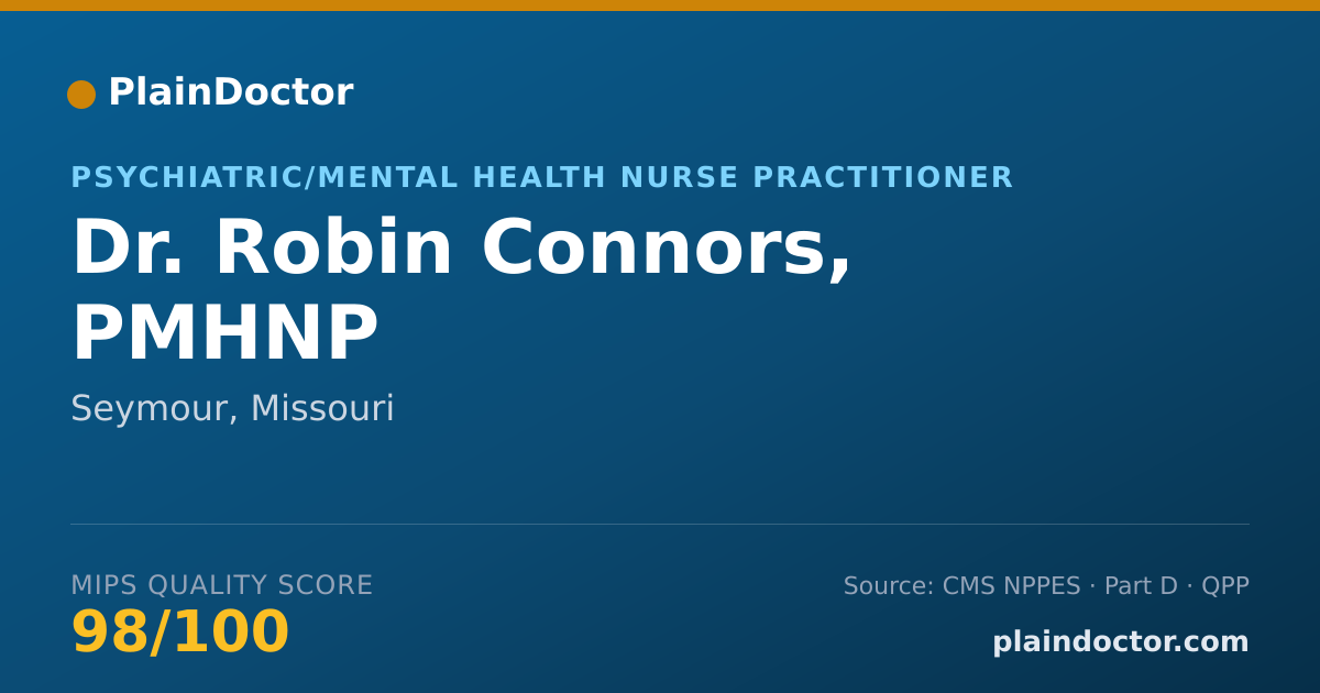 Shareable card for Robin Connors, PMHNP - Psychiatric/Mental Health Nurse Practitioner, Seymour, MO