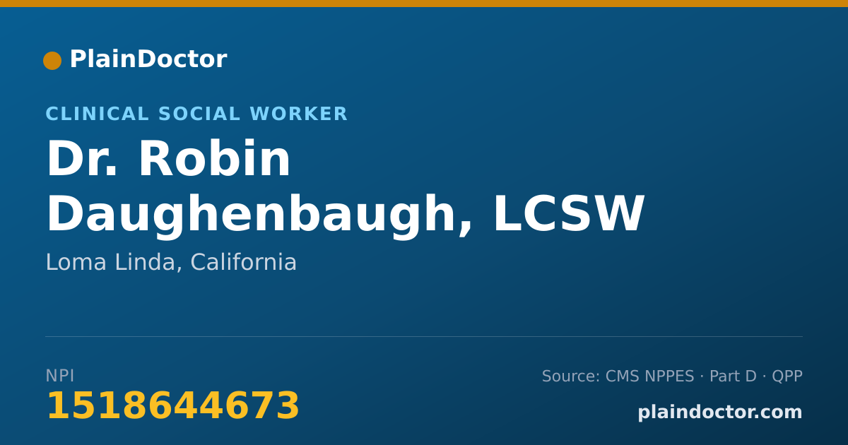 Shareable card for Robin Daughenbaugh, LCSW - Clinical Social Worker, Loma Linda, CA