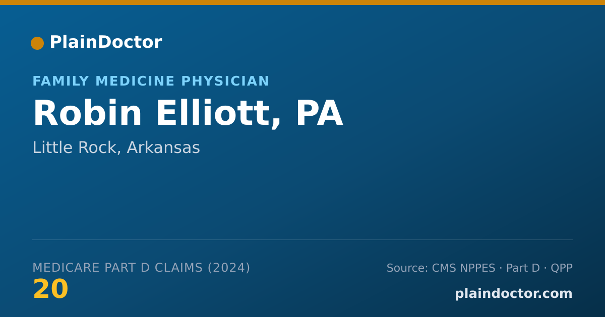 Shareable card for Robin Elliott, PA - Family Medicine Physician, Little Rock, AR