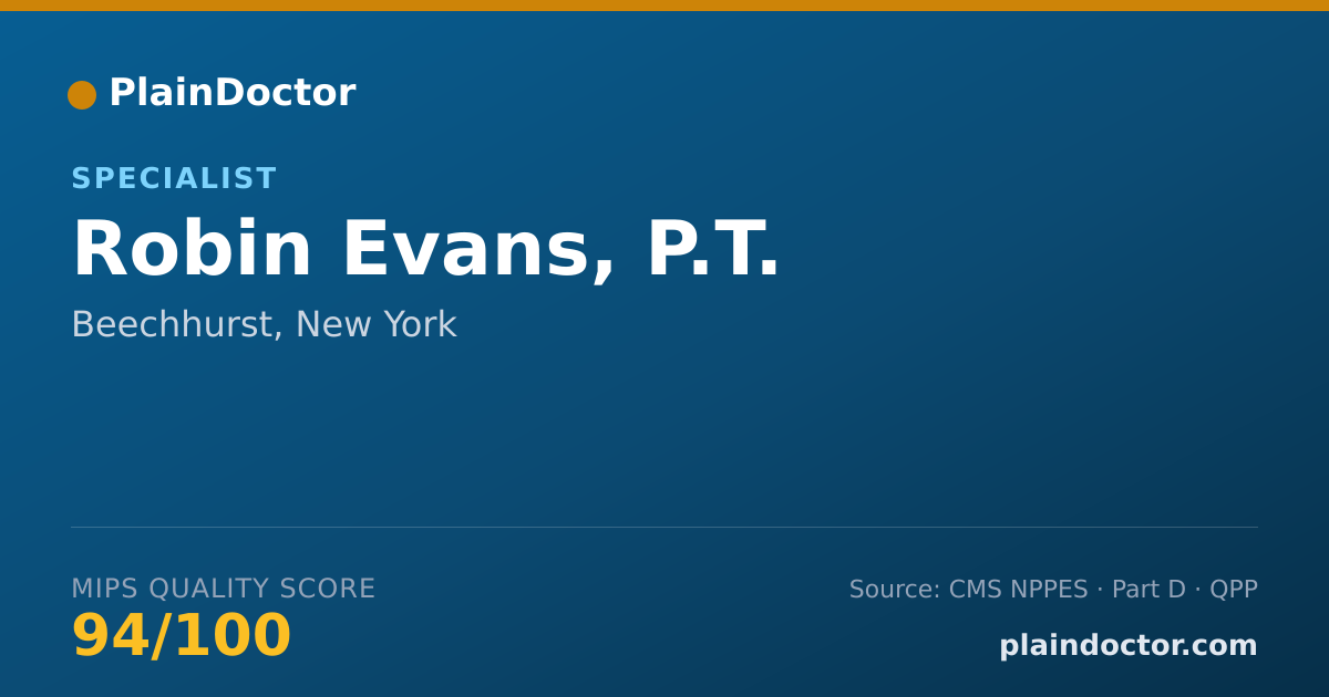 Shareable card for Robin Evans, P.T. - Specialist, Beechhurst, NY