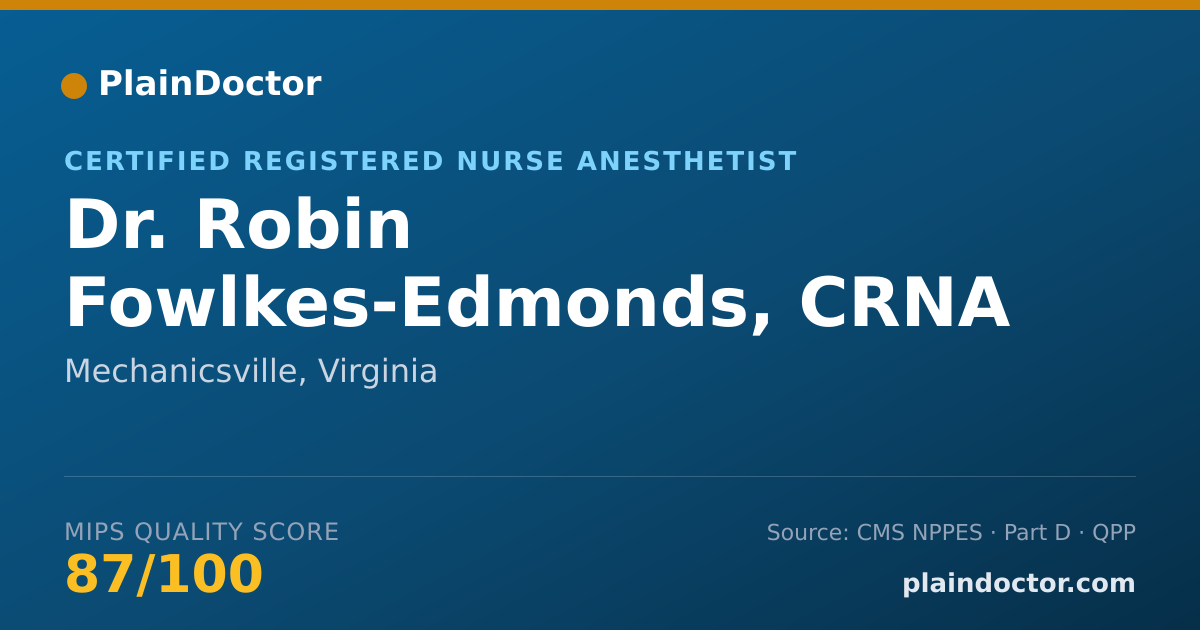 Shareable card for Robin Fowlkes-Edmonds, CRNA - Certified Registered Nurse Anesthetist, Mechanicsville, VA
